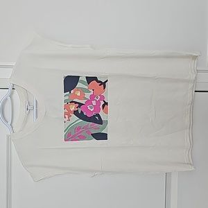 Women's Printed Extended Cap Sleeve